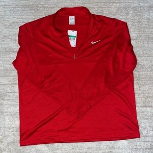NEW Nike Dri-FIT Half-Zip Golf Pullover Shirt Men's Red/White